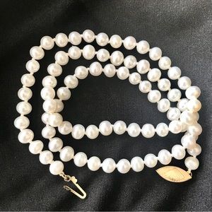 Akoya pearls 18”necklace 14K solid gold clasp 4-5 mm individual size